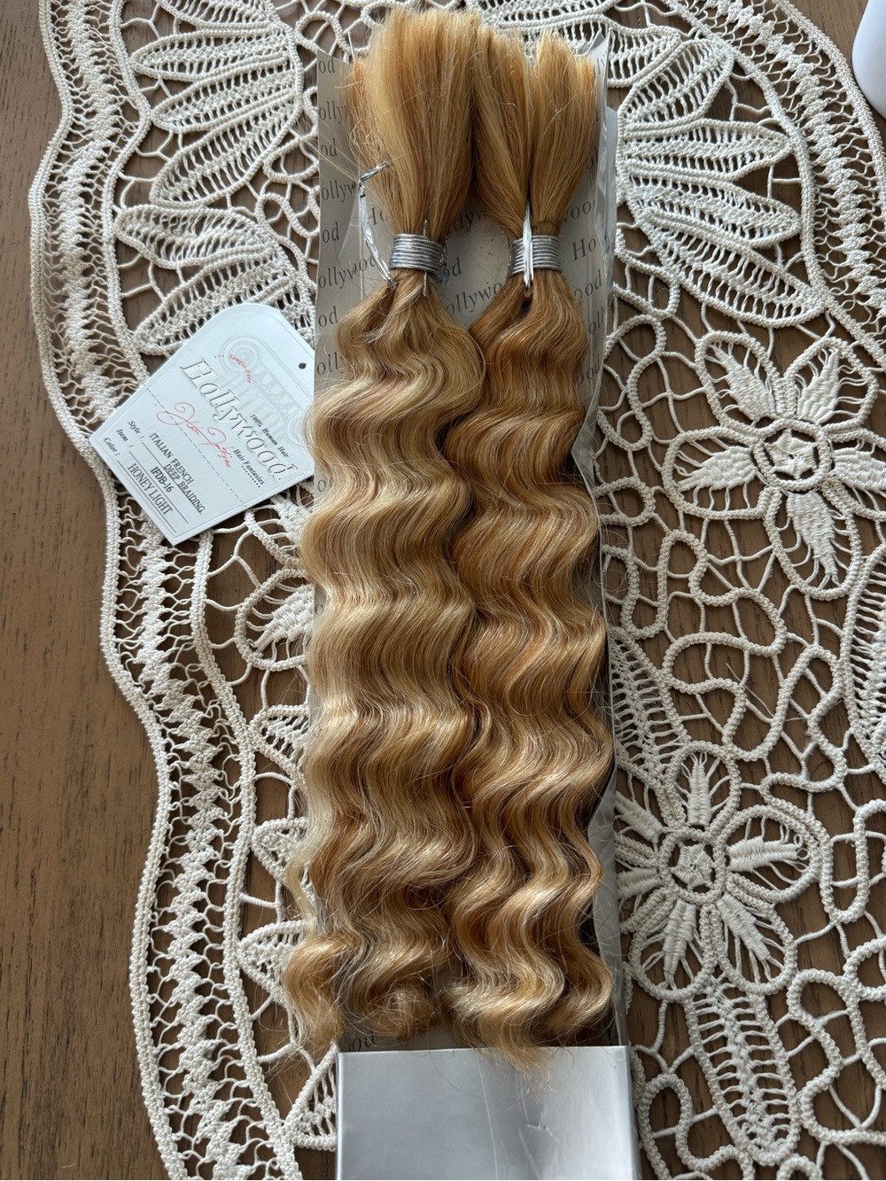 Hollywood Hair Fantasies 100% Human Hair 16” Honey Light Blonde Deep Wave